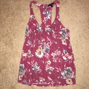 American Eagle floral print racer back tank top